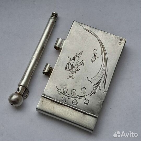 Антикварная записная книжка в серебре