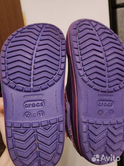 Сабо crocs c10-c11 теплые (оригинал)фиолетовые