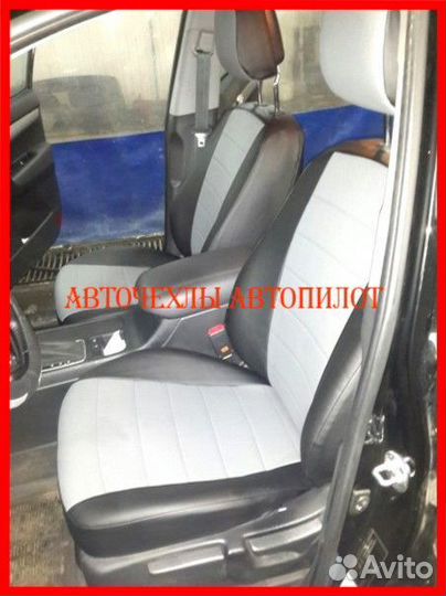 Чехлы Автопилот Kia Sorento 2 из экокожи чёрно-сер