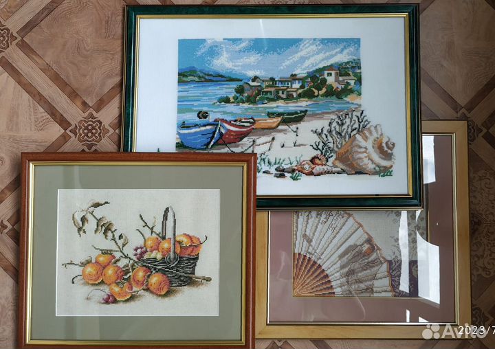 Вышитые картины (мулине и шерсть)