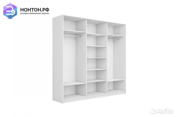 Шкаф-купе 3-х створчатый с зеркалом широкий Прайм