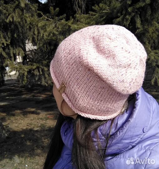 Шапки бини с пайетками и люрексом(ручная работа)