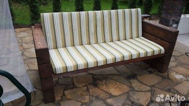 Скамья садовая деревянная, диван уличный