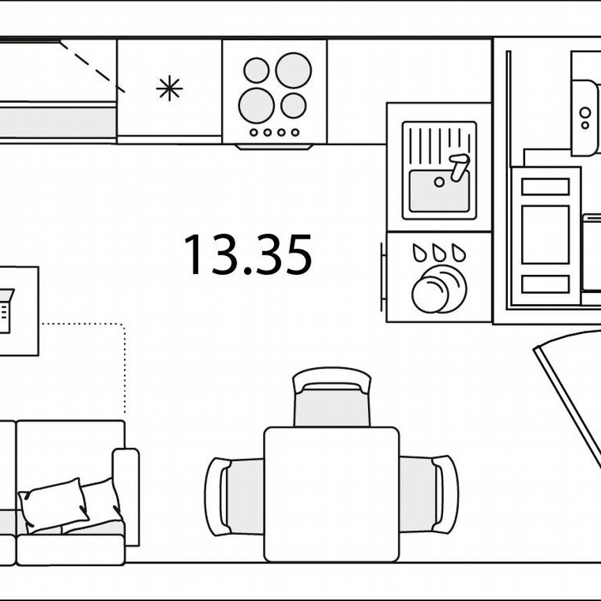 Квартира-студия, 20,2 м², 6/9 эт.