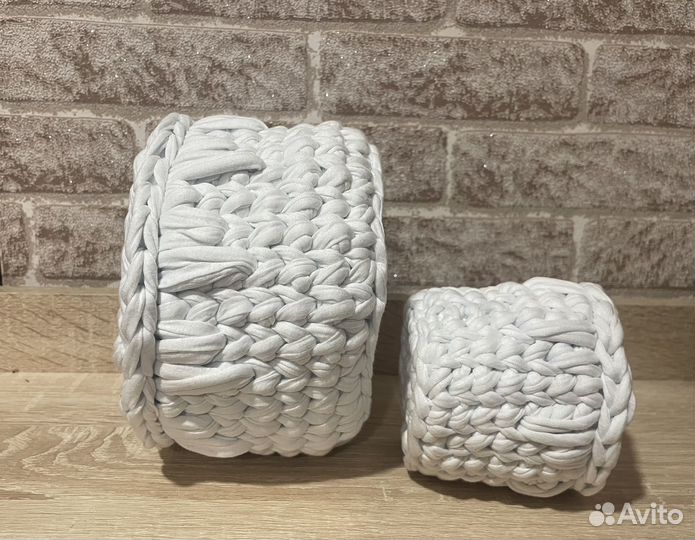 Вязаные корзинки