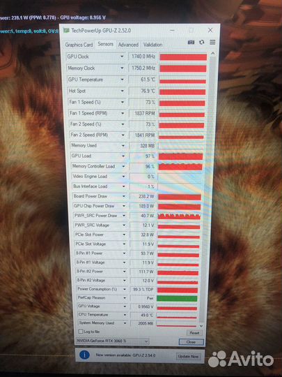 GeForce RTX3060ti Asus Rog Strix 8Gb Samsung
