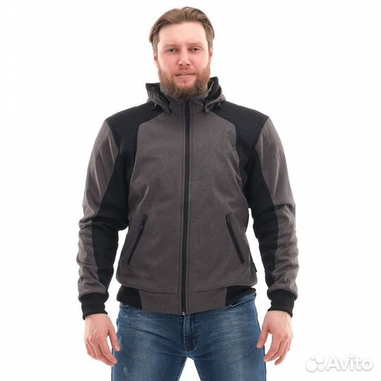 Мототолстовка DF Urban Grey с защитой