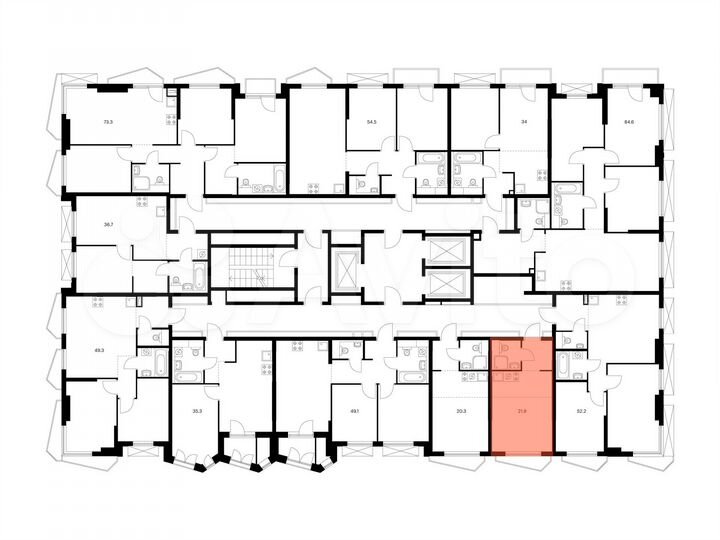 Квартира-студия, 21,9 м², 9/23 эт.