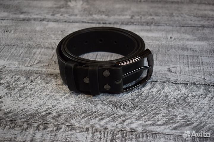 Ремень мужской ручной работы, черный