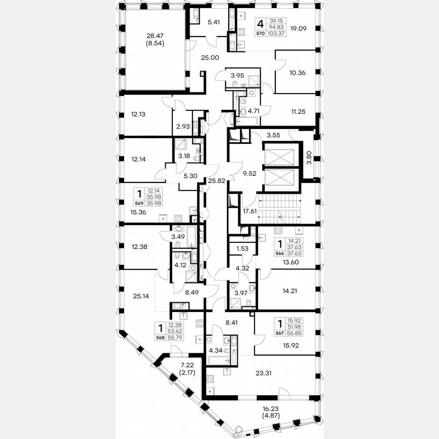 1-к. квартира, 58 м², 18/19 эт.