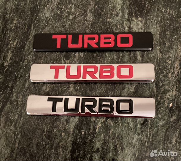 Шильдик, металлическая наклейка на авто Turbo