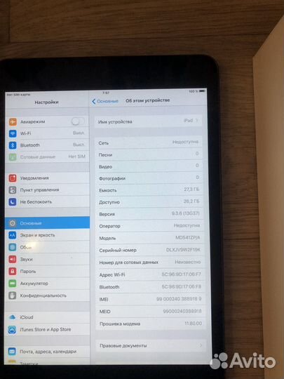 iPad mini 32 gb + wifi + cellular