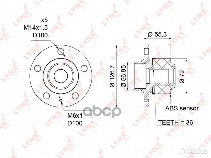 Ступица колеса перед прав/лев WH1197 lynxauto