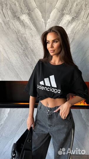 Модная Футболка adidas-balenciaga Оверсайз