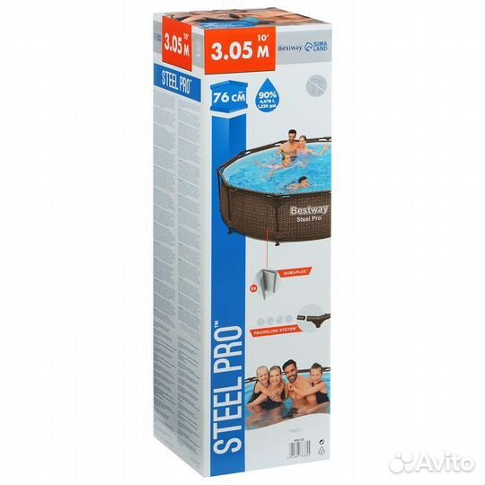 Каркасный бассейн 305x76 ротанг