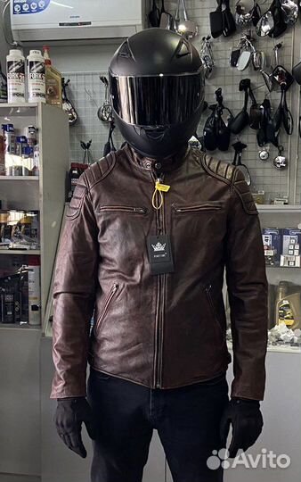 Мото куртка из натуральной кожи