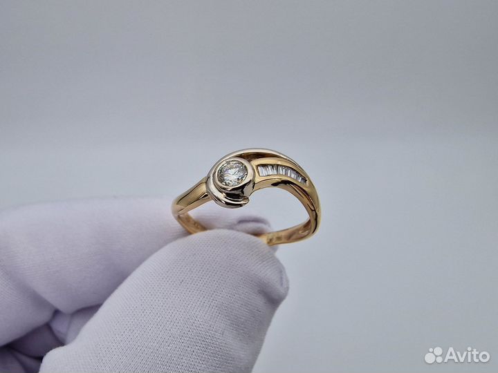Золотое Кольцо 750 пробы с бриллиантами. Рассрочка
