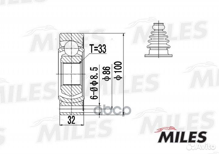 ШРУС внутренний audi 100/80/A4/A6 1.6-2.8 83-00