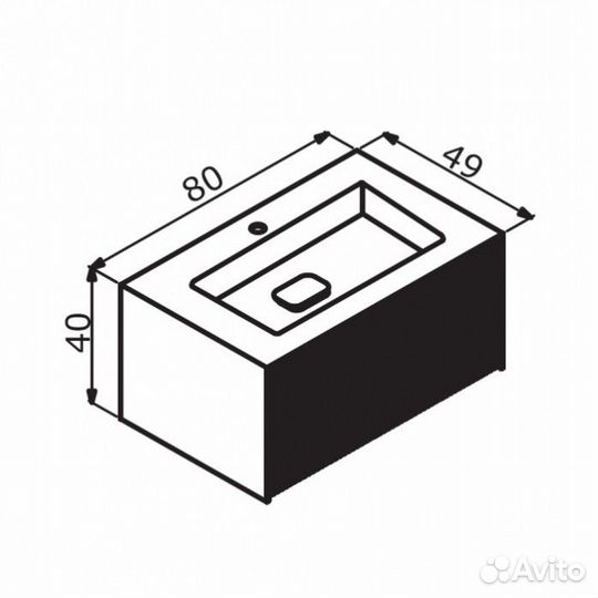 Мебель для ванной Orka Cube 80 антрацит