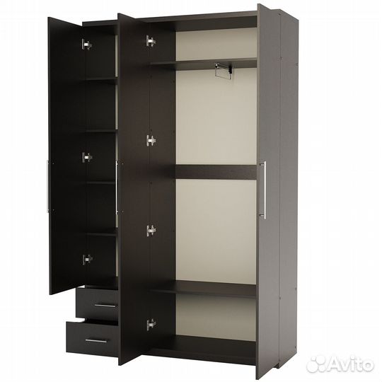 Шкаф трехдверный с зеркалом Комфорт мкя-32/1 90х45