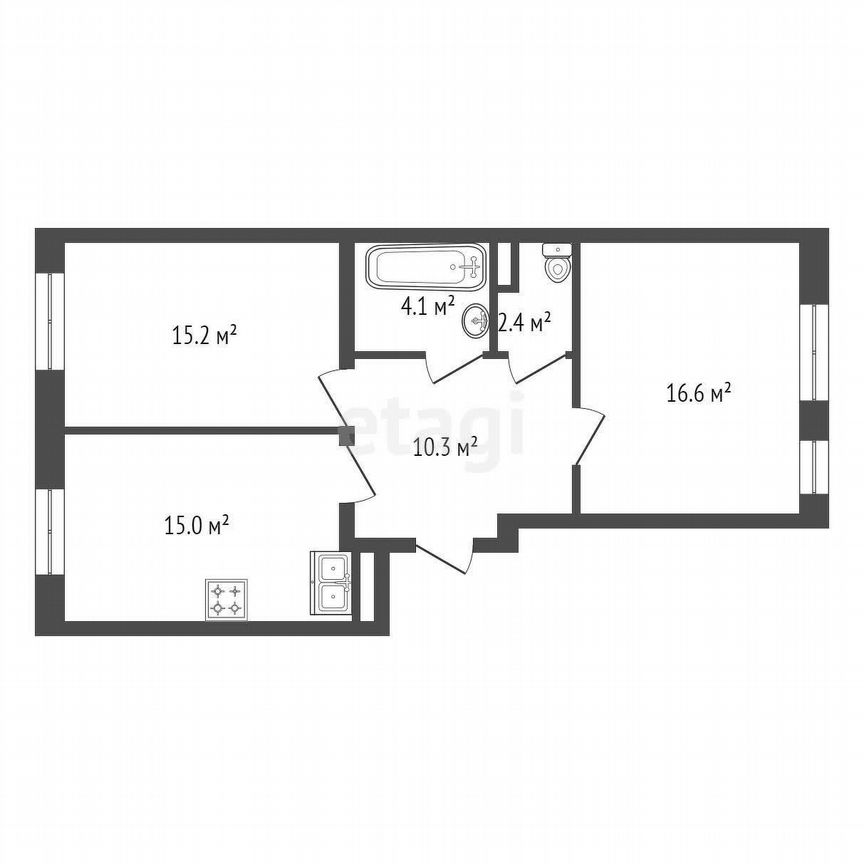 2-к. квартира, 63,6 м², 4/10 эт.