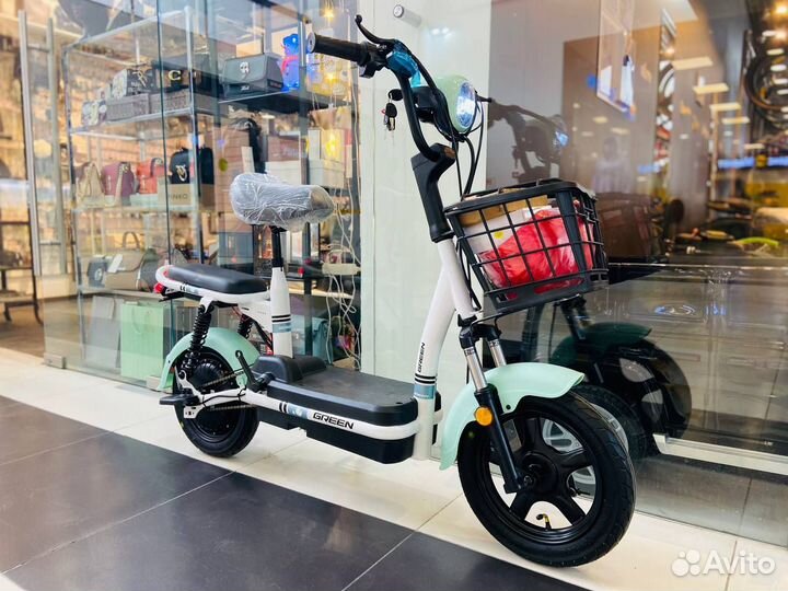 Электроскутер green двухместный