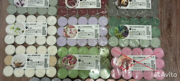 Свечи Икеа IKEA ароматические В гильзах