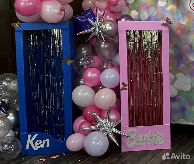 Коробка barbie и ken фотозона