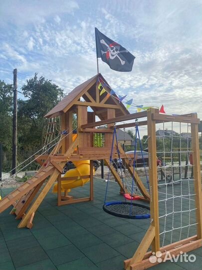 Детский комплекс песочница горка качели доставка