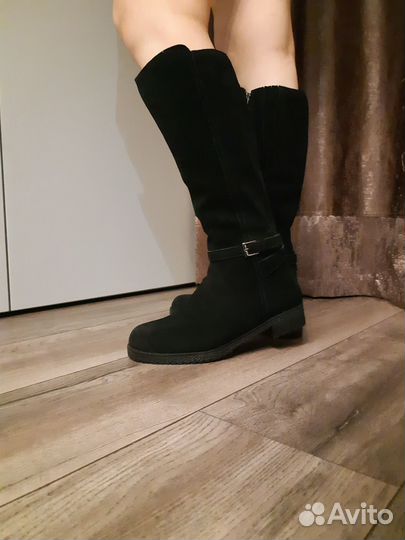 Сапоги зимние замшевые