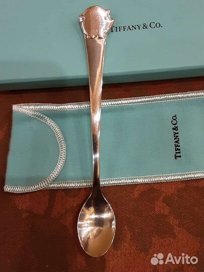 Tiffany серебряная ложка с поросёнком