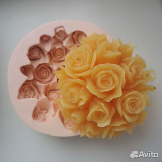 Молд силиконовая форма для мыла 3d роза, медведь