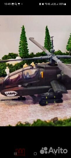 Реконструкция,модель вертолёта,пейзаж