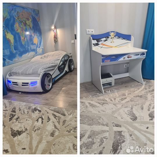 Кровать машина с ортопед. матрасом и стол