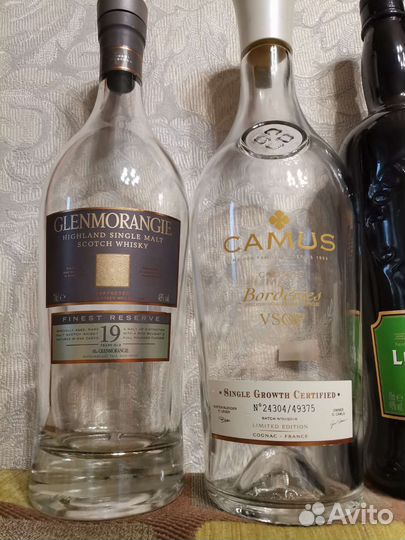 Бутылки от элитного алкоголя для коллекции 6 штук