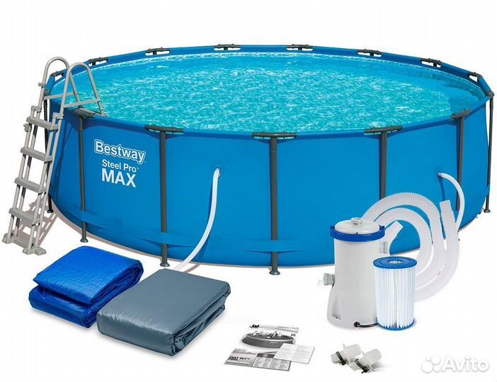 Бассейн каркасный 457*122 см, 16015 л,фильтр-насос