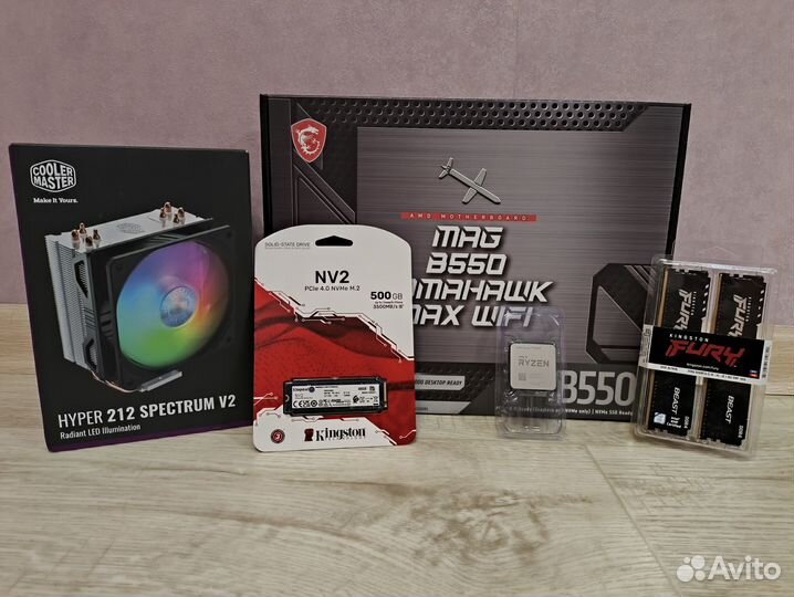 Ryzen 7 5700x/Msi B550Tamahawk WiFi/32Gb/SSD/Кулер