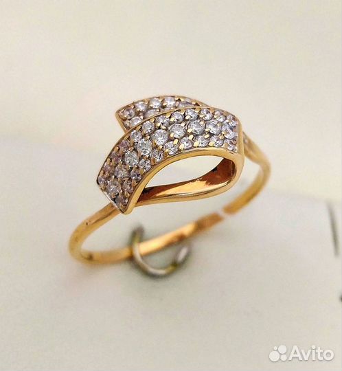 Кольцо / размер 18 / 1,62г / Золото585 / фианиты круглые