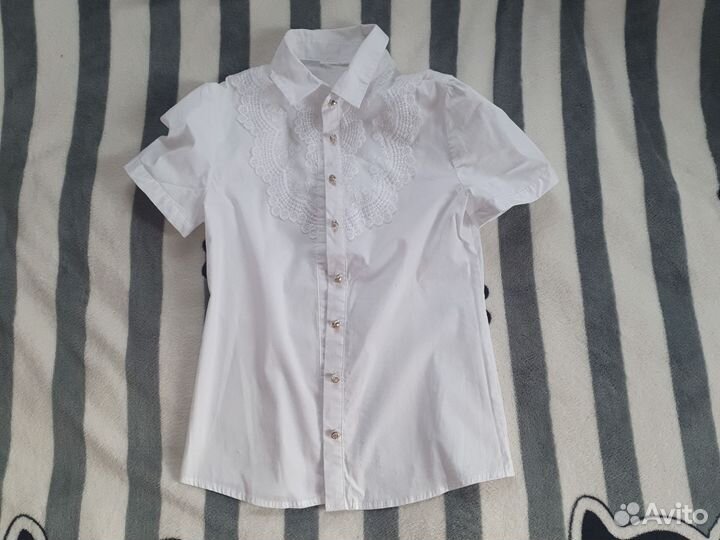 Форма блузка белая для девочки, р. 128