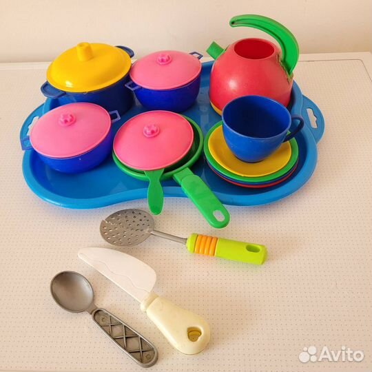 Набор детской посуды посудка цветная