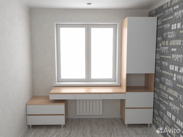 Рабочая зона для школьника у окна