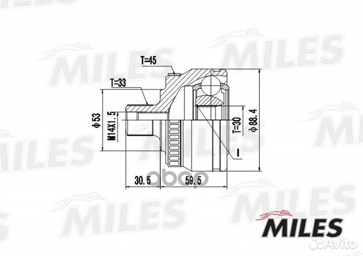 ШРУС VW passat 1.6-2.0 97-05 нар. GA20521 Miles