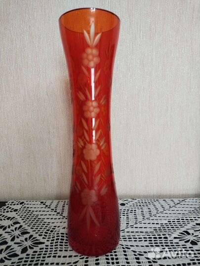 Ваза для цветов цветное стекло СССР