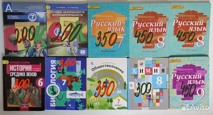 Учебники с 6 класса по 10-11 класс