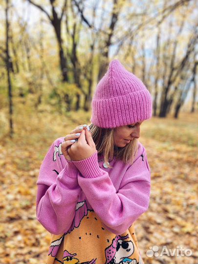 Вязаная Шапка из ангоры