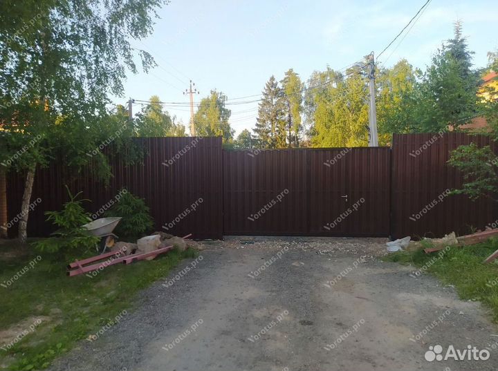 Ворота откатные с калиткой