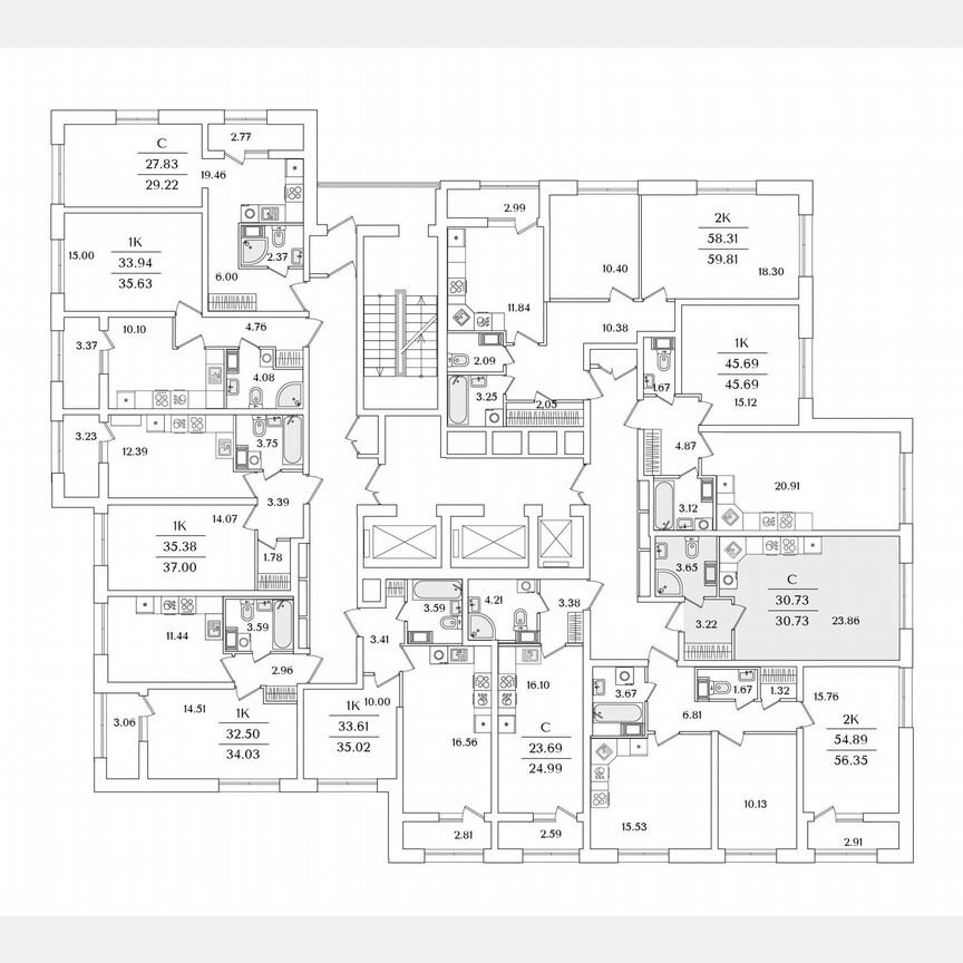 Квартира-студия, 30,7 м², 5/22 эт.