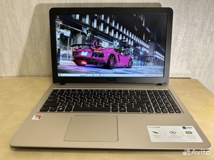 Мощный ноутбук asus 4GB/256GB/HDD