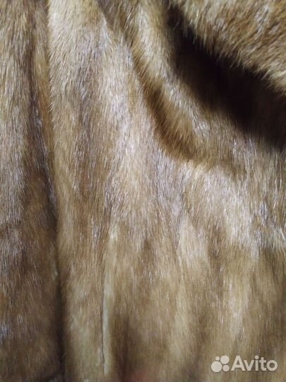 Шуба норковая saga mink, песочная, 48