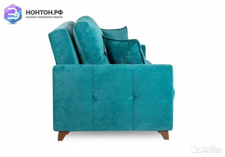 Диван книжка Плимут бирюзовый / коричневый